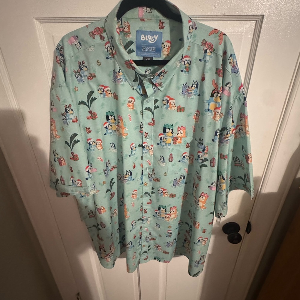 RSVLTS Bluey holiday print Casual Shirt - Light Green